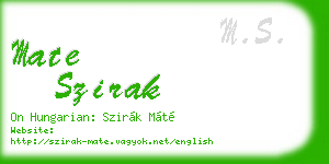mate szirak business card